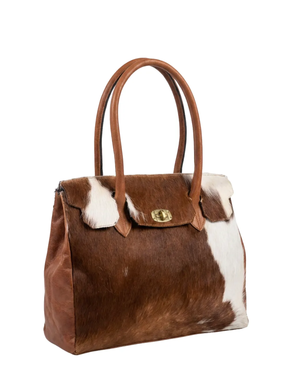 The Solstice Hair-on-Hide Leather Shoulder Tote